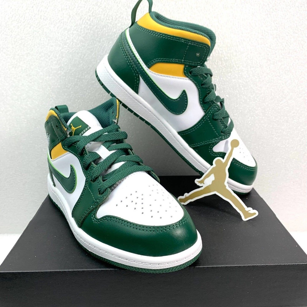 NIKE Air JORDAN 1 Mid 640734-371 Noble Green Sneaker - Kids 3Y